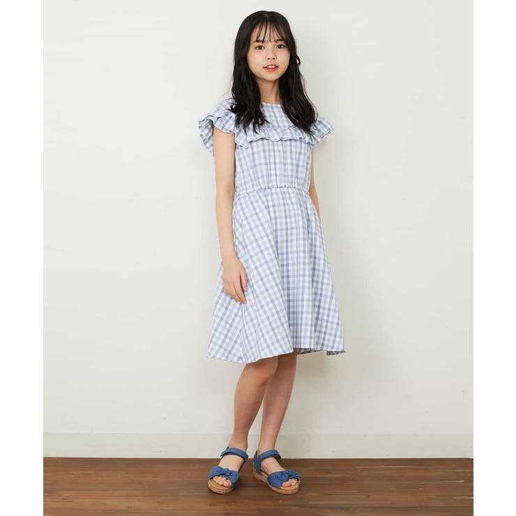 trefle+1 お袖ふわっとワンピース　ギンガム チェック Onepiece | TREFLE＋1（トレフルプラスワン）