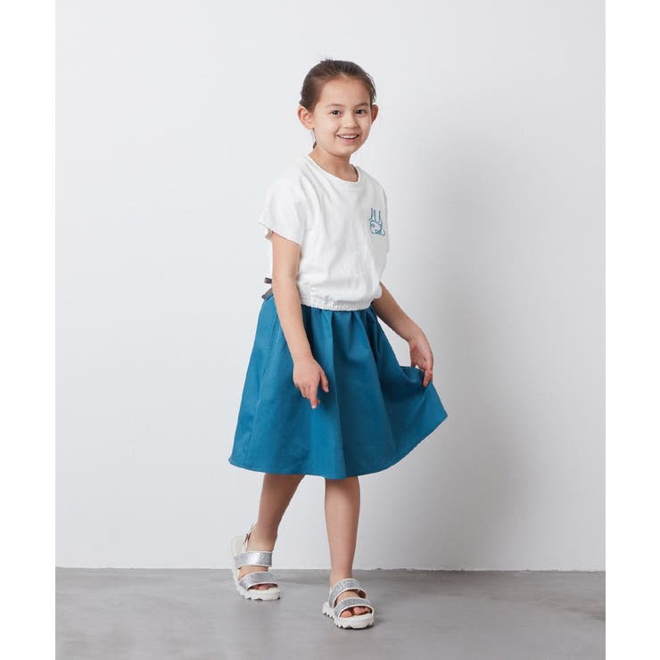 [100-130]サイドリボンロゴ刺繍ドッキングワンピース | a.v.v【KIDS】 | 詳細画像9 