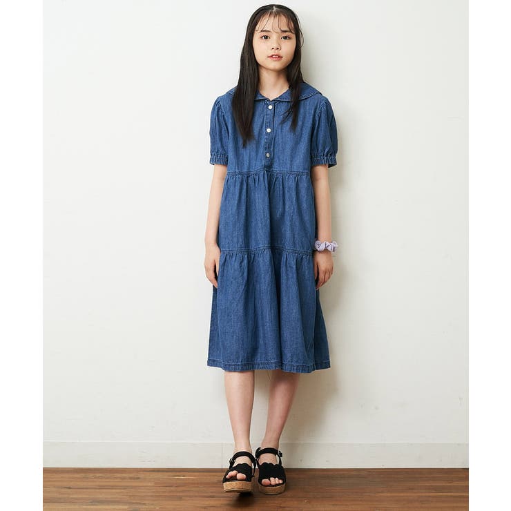 T688◯ KANEKOISAO カネコイサオ デニムワンピース セーラー L0108 ワンダフルワールド カネコイサオ デニム ワンピース
