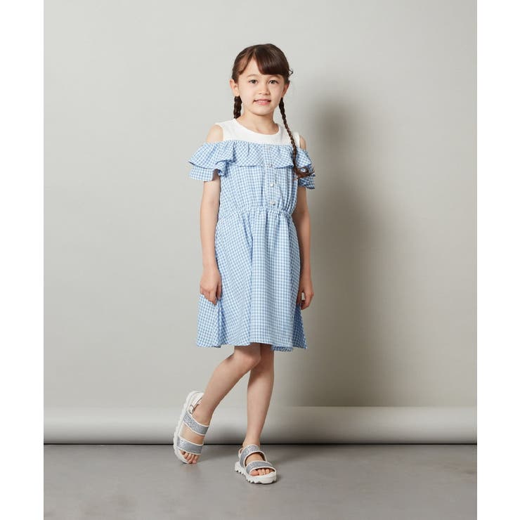 [100-130]レイヤード風オフショルワンピース | a.v.v【KIDS】 | 詳細画像14 