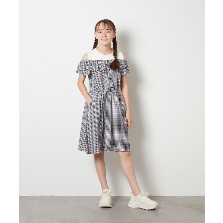 [100-130]レイヤード風オフショルワンピース | a.v.v【KIDS】 | 詳細画像5 