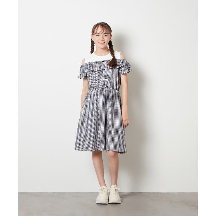 [100-130]レイヤード風オフショルワンピース | a.v.v【KIDS】 | 詳細画像6 