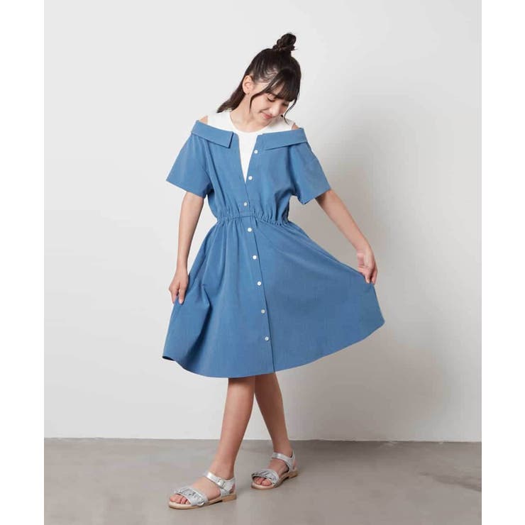 [100-130]レイヤード風オフショルワンピース | a.v.v【KIDS】 | 詳細画像14 