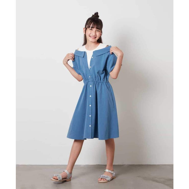 [100-130]レイヤード風オフショルワンピース | a.v.v【KIDS】 | 詳細画像15 