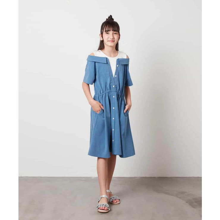 [100-130]レイヤード風オフショルワンピース | a.v.v【KIDS】 | 詳細画像17 