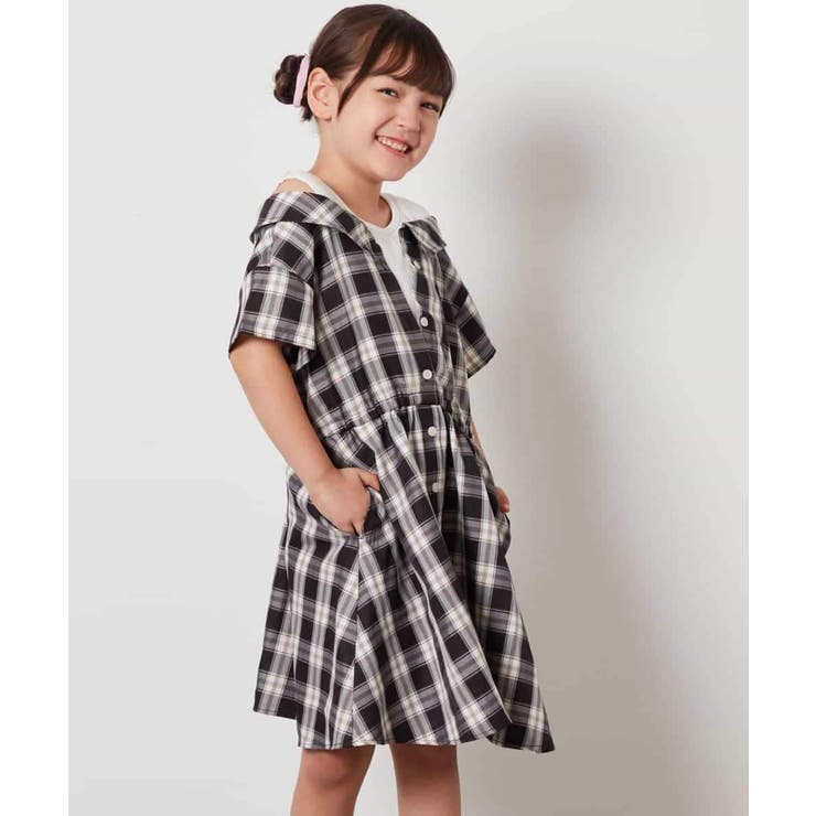 [100-130]レイヤード風オフショルワンピース | a.v.v【KIDS】 | 詳細画像3 