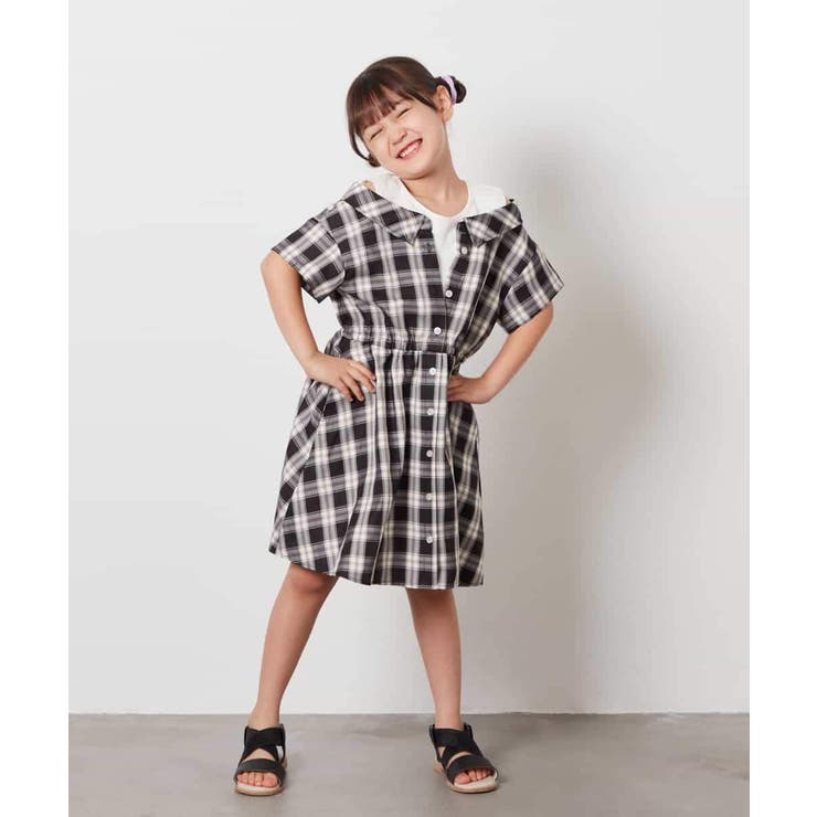 [100-130]レイヤード風オフショルワンピース | a.v.v【KIDS】 | 詳細画像8 