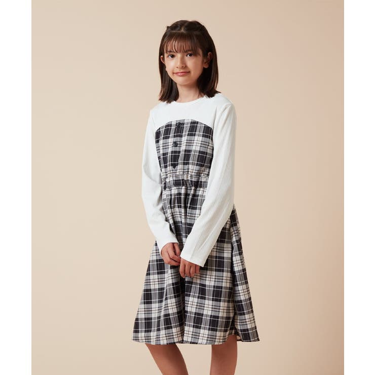 [100-160]フロントボタンドッキングワンピース | a.v.v【KIDS】 | 詳細画像11 