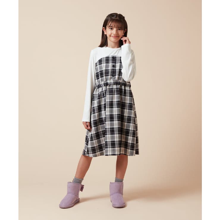 [100-160]フロントボタンドッキングワンピース | a.v.v【KIDS】 | 詳細画像15 