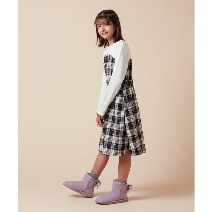 [100-160]フロントボタンドッキングワンピース | a.v.v【KIDS】 | 詳細画像16 