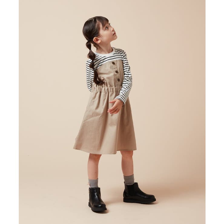 [100-160]フロントボタンドッキングワンピース | a.v.v【KIDS】 | 詳細画像5 