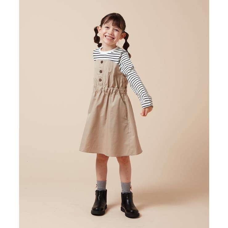 [100-160]フロントボタンドッキングワンピース | a.v.v【KIDS】 | 詳細画像7 