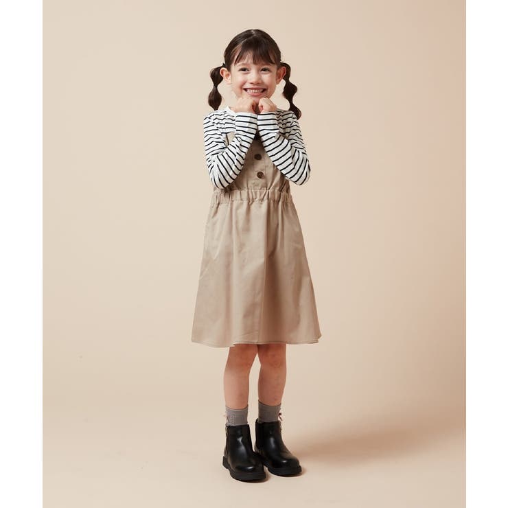 [100-160]フロントボタンドッキングワンピース | a.v.v【KIDS】 | 詳細画像8 