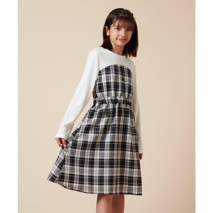 [100-160]フロントボタンドッキングワンピース | a.v.v【KIDS】 | 詳細画像9 