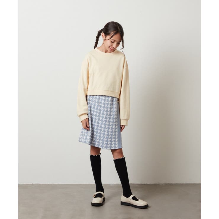 [100-130]【2点セット】チェックシャツワンピ＆ショートプルオーバー | a.v.v【KIDS】 | 詳細画像16 