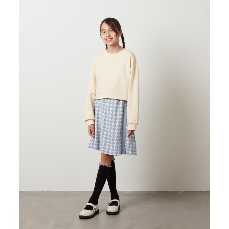 [100-130]【2点セット】チェックシャツワンピ＆ショートプルオーバー | a.v.v【KIDS】 | 詳細画像17 