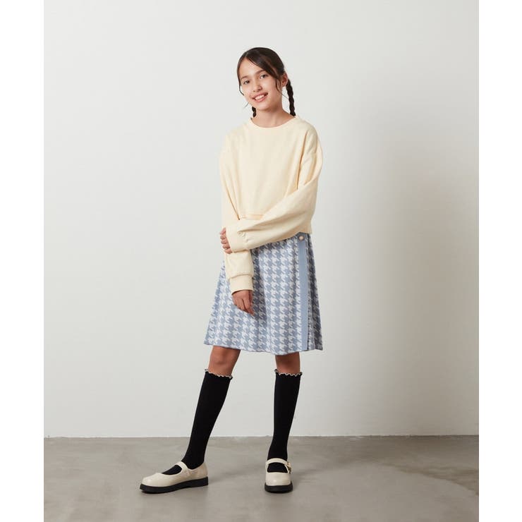 [100-130]【2点セット】チェックシャツワンピ＆ショートプルオーバー | a.v.v【KIDS】 | 詳細画像19 