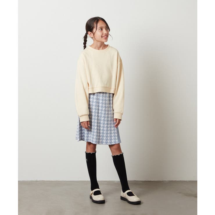 [100-130]【2点セット】チェックシャツワンピ＆ショートプルオーバー | a.v.v【KIDS】 | 詳細画像20 