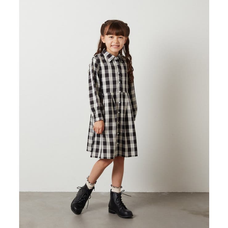 [100-130]【2点セット】チェックシャツワンピ＆ショートプルオーバー | a.v.v【KIDS】 | 詳細画像29 