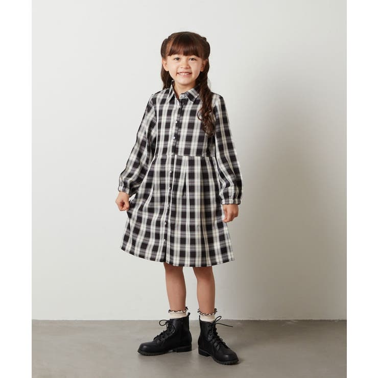 [100-130]【2点セット】チェックシャツワンピ＆ショートプルオーバー | a.v.v【KIDS】 | 詳細画像30 
