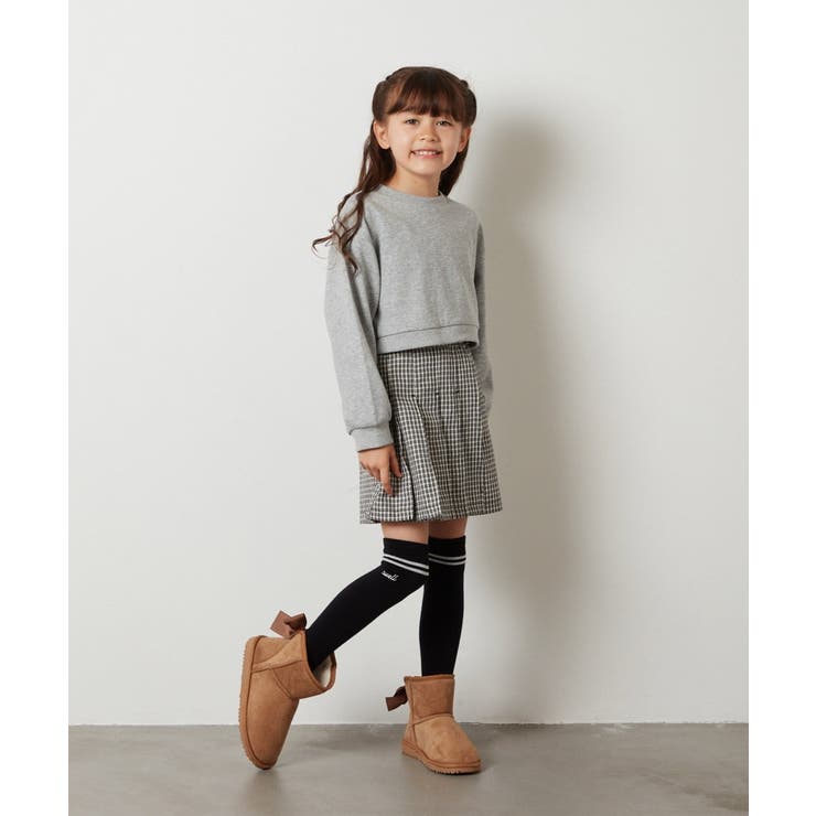 [100-130]【2点セット】チェックシャツワンピ＆ショートプルオーバー | a.v.v【KIDS】 | 詳細画像33 