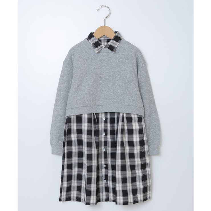 [100-130]【2点セット】チェックシャツワンピ＆ショートプルオーバー | a.v.v【KIDS】 | 詳細画像41 