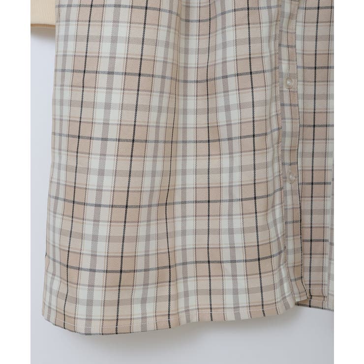 [100-130]【2点セット】チェックシャツワンピ＆ショートプルオーバー | a.v.v【KIDS】 | 詳細画像6 