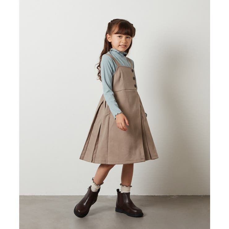 ベージュ | [100-130]アシメプリーツジャンスカ | a.v.v【KIDS】
