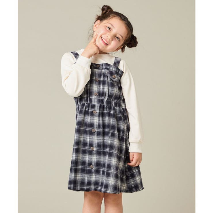 ネイビー | [120-160]トレーナードッキングワンピース | a.v.v【KIDS】