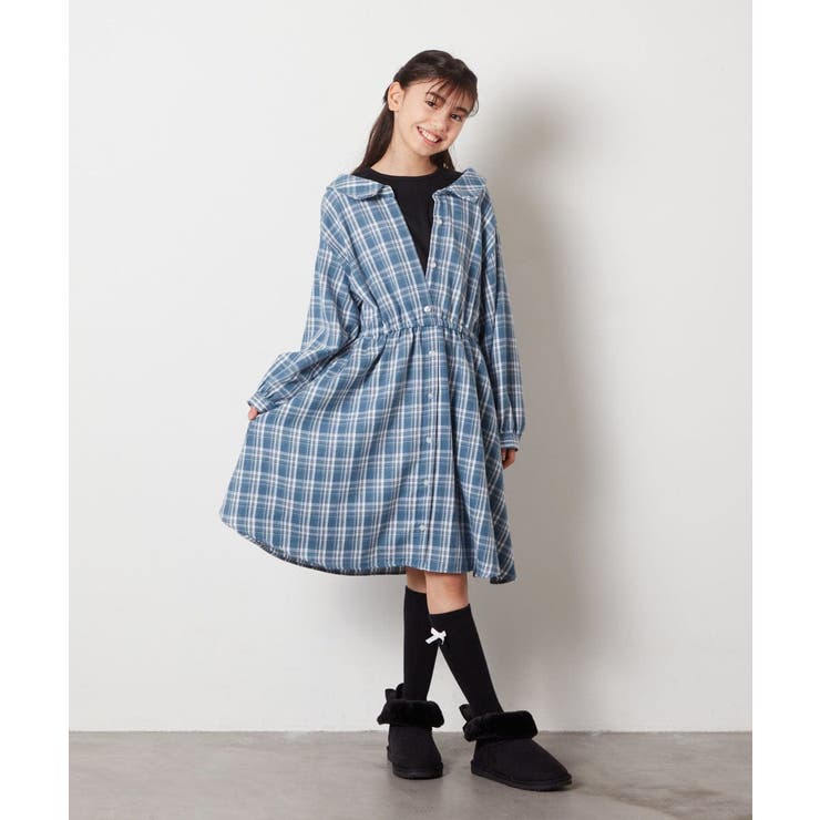 [100-130]レイヤードシャツワンピース | a.v.v【KIDS】 | 詳細画像22 