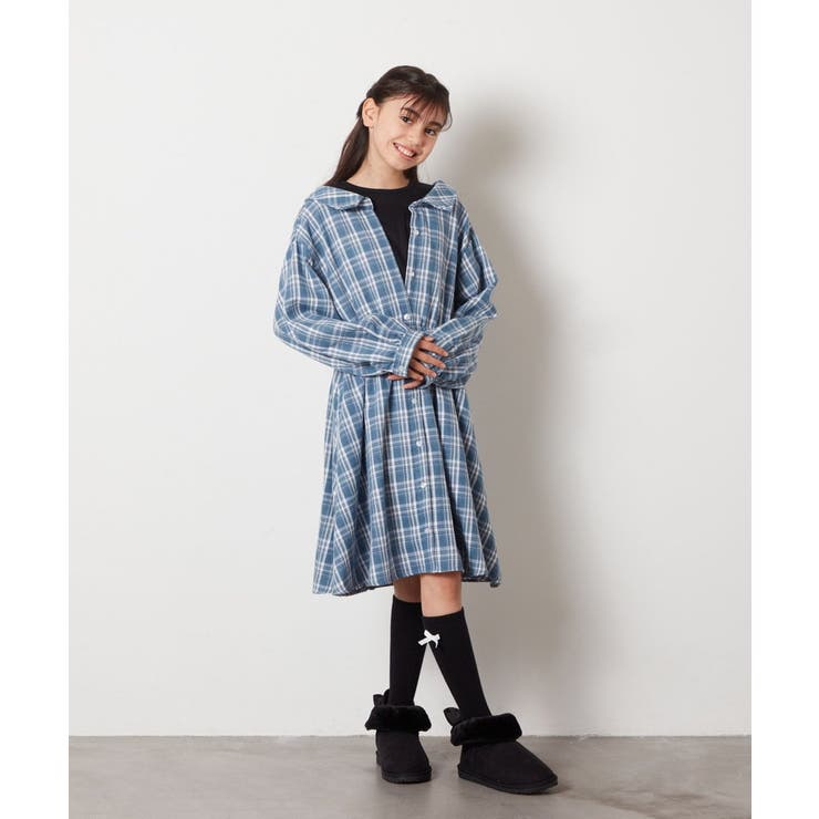 [100-130]レイヤードシャツワンピース | a.v.v【KIDS】 | 詳細画像23 