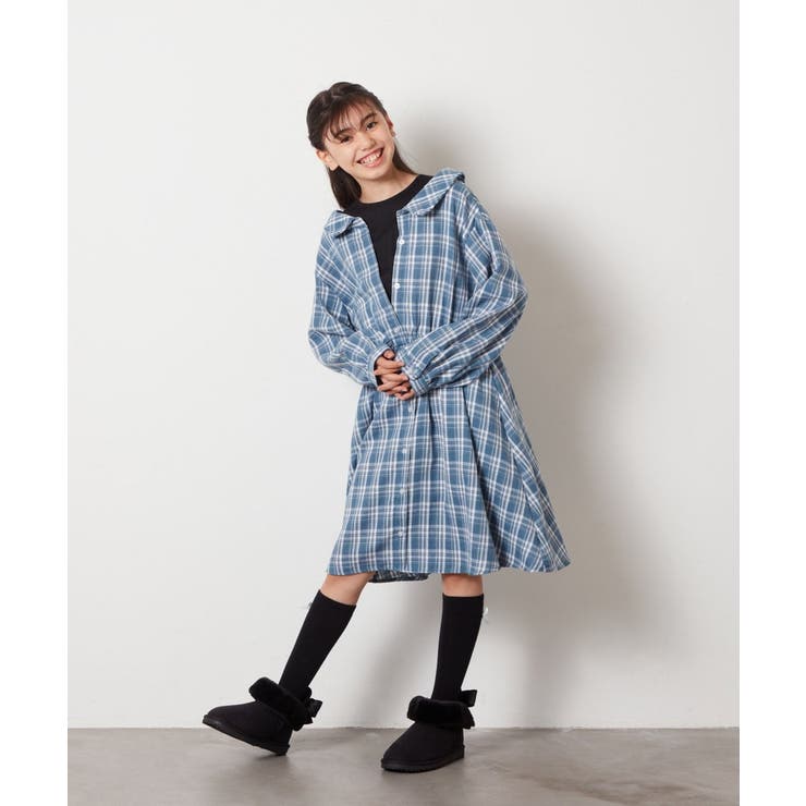 [100-130]レイヤードシャツワンピース | a.v.v【KIDS】 | 詳細画像24 