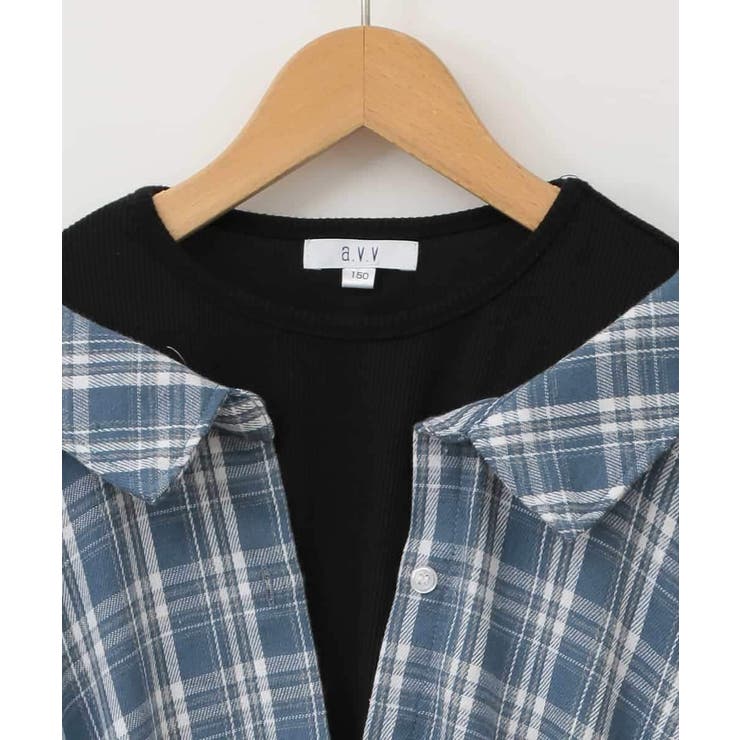 [100-130]レイヤードシャツワンピース | a.v.v【KIDS】 | 詳細画像4 