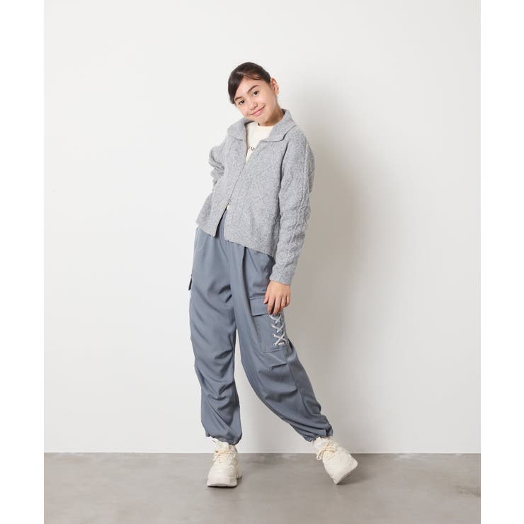 [130-160]【ダブルジップ/クロップド丈】ジップアップケーブルニット | a.v.v【KIDS】 | 詳細画像13 