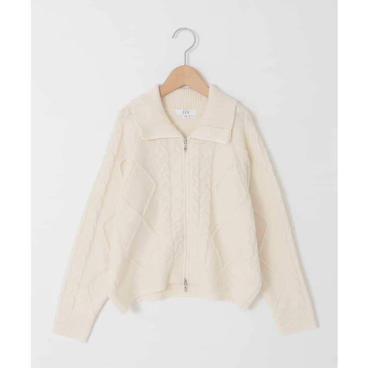 [130-160]【ダブルジップ/クロップド丈】ジップアップケーブルニット | a.v.v【KIDS】 | 詳細画像21 