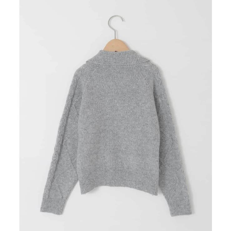 [130-160]【ダブルジップ/クロップド丈】ジップアップケーブルニット | a.v.v【KIDS】 | 詳細画像35 