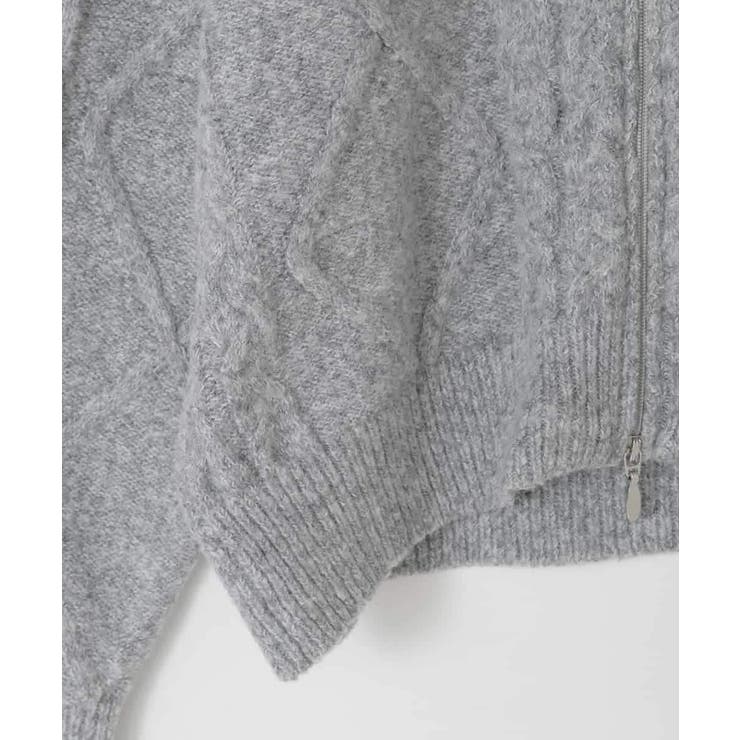 [130-160]【ダブルジップ/クロップド丈】ジップアップケーブルニット | a.v.v【KIDS】 | 詳細画像38 