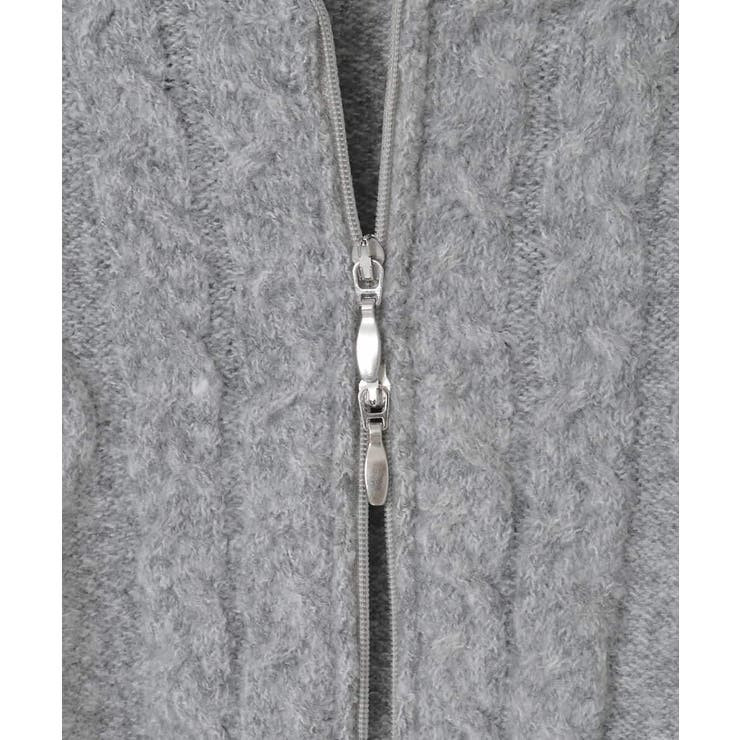 [130-160]【ダブルジップ/クロップド丈】ジップアップケーブルニット | a.v.v【KIDS】 | 詳細画像39 