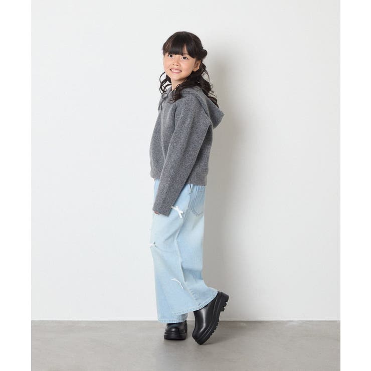 [120-160]【おうちで洗える】とろふわニットパーカー | a.v.v【KIDS】 | 詳細画像24 