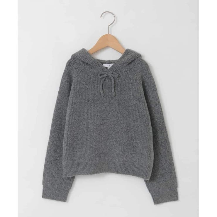 ダークグレー | [120-160]【おうちで洗える】とろふわニットパーカー | a.v.v【KIDS】