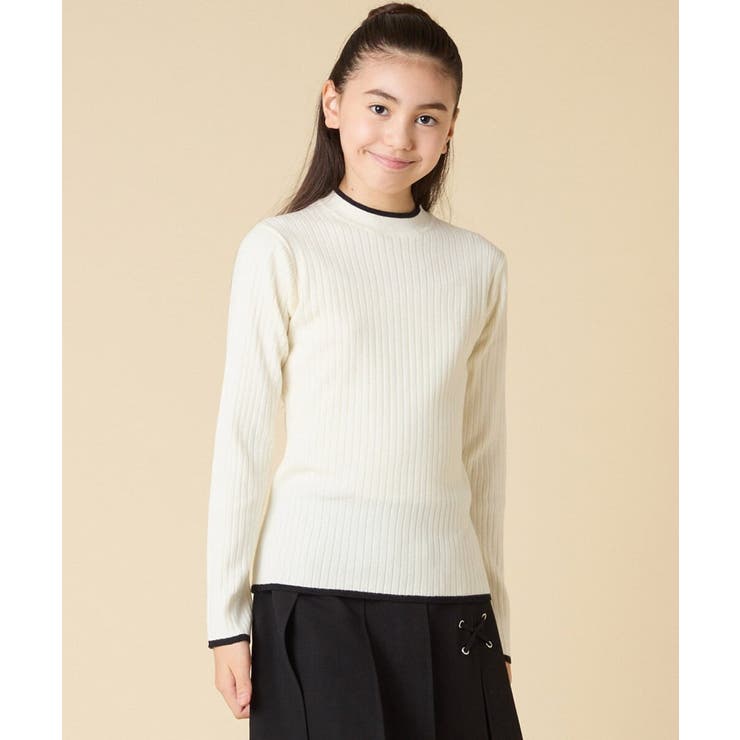 [130-160]配色プチハイリブニット | a.v.v【KIDS】 | 詳細画像1 