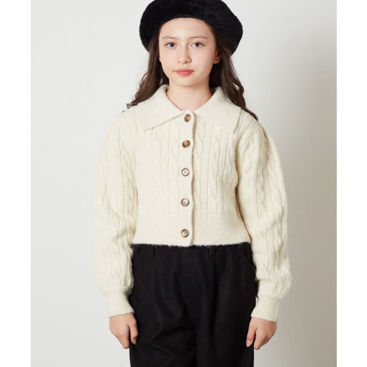 [100-130]襟付きニットカーディガン | a.v.v【KIDS】 | 詳細画像12 
