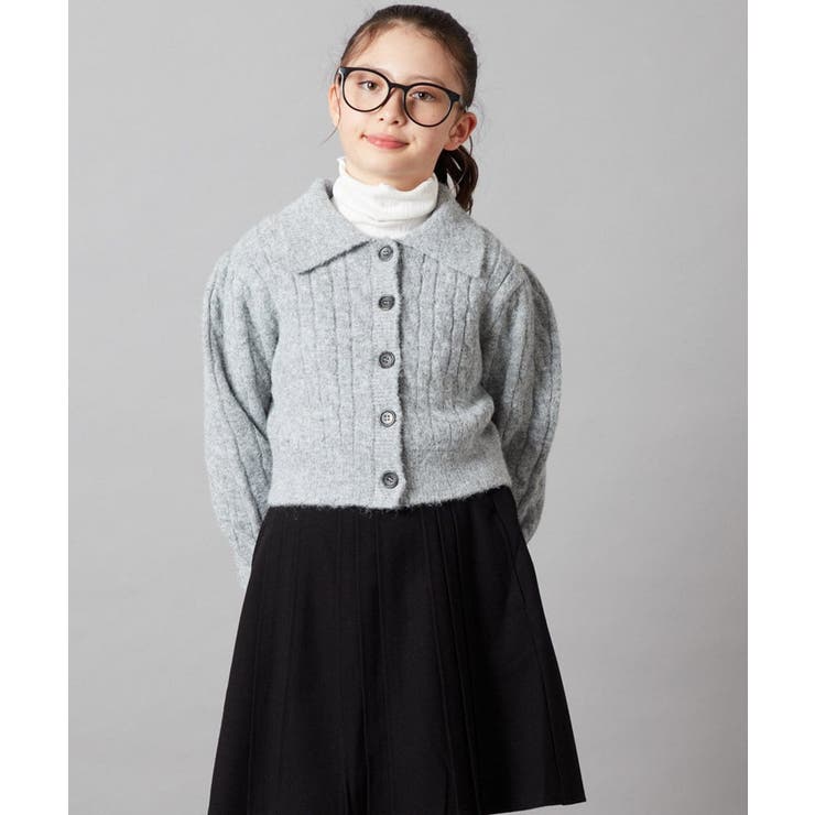 [100-130]襟付きニットカーディガン | a.v.v【KIDS】 | 詳細画像5 