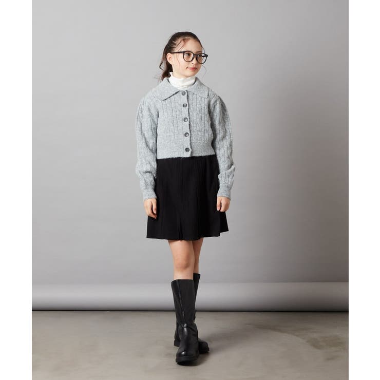 [100-130]襟付きニットカーディガン | a.v.v【KIDS】 | 詳細画像8 