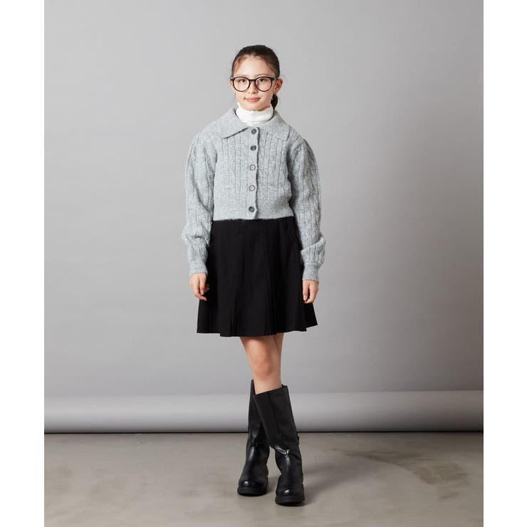 [100-130]襟付きニットカーディガン | a.v.v【KIDS】 | 詳細画像9 