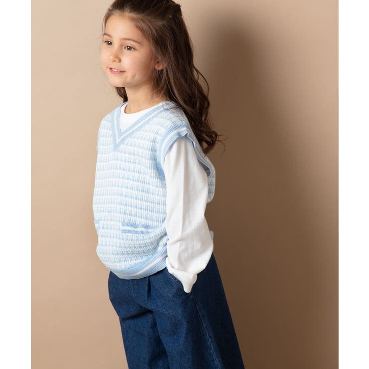 [120-130]【2点セット】ツイード風ニットベストセット | a.v.v【KIDS】 | 詳細画像10 