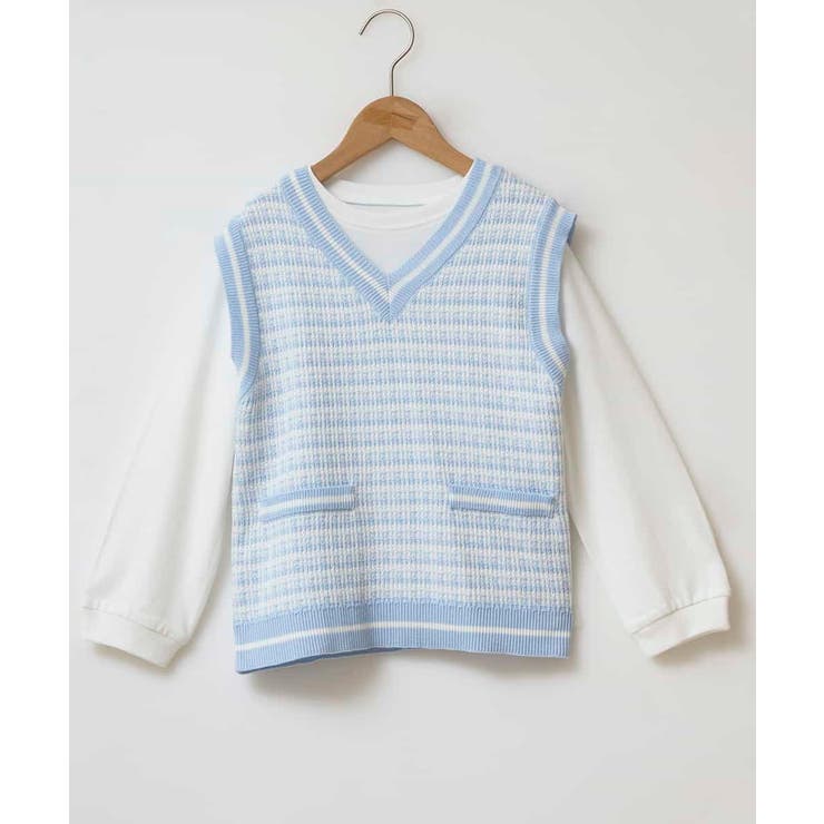 [120-130]【2点セット】ツイード風ニットベストセット | a.v.v【KIDS】 | 詳細画像12 