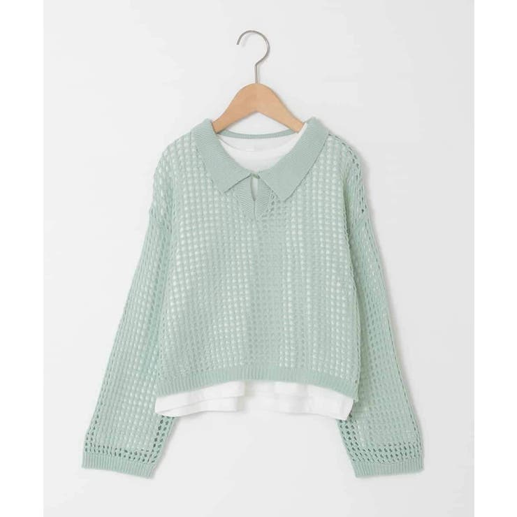 [120 160][ママとお揃いコーデが叶う]襟付きメッシュニットレイヤードトッ… | a.v.v【KIDS】 | 詳細画像33 