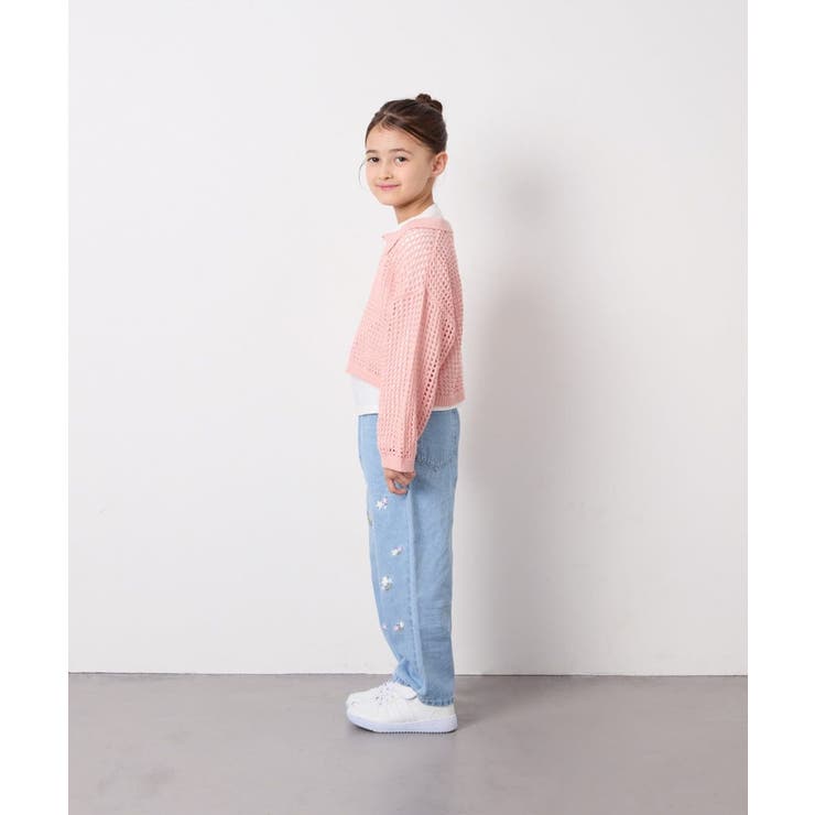 [120 160][ママとお揃いコーデが叶う]襟付きメッシュニットレイヤードトッ… | a.v.v【KIDS】 | 詳細画像9 