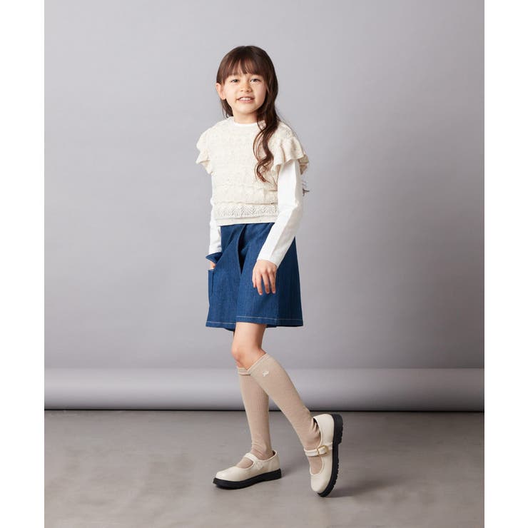 [100-130]【2点セット】透かし編みカラーネップベストセット | a.v.v【KIDS】 | 詳細画像13 